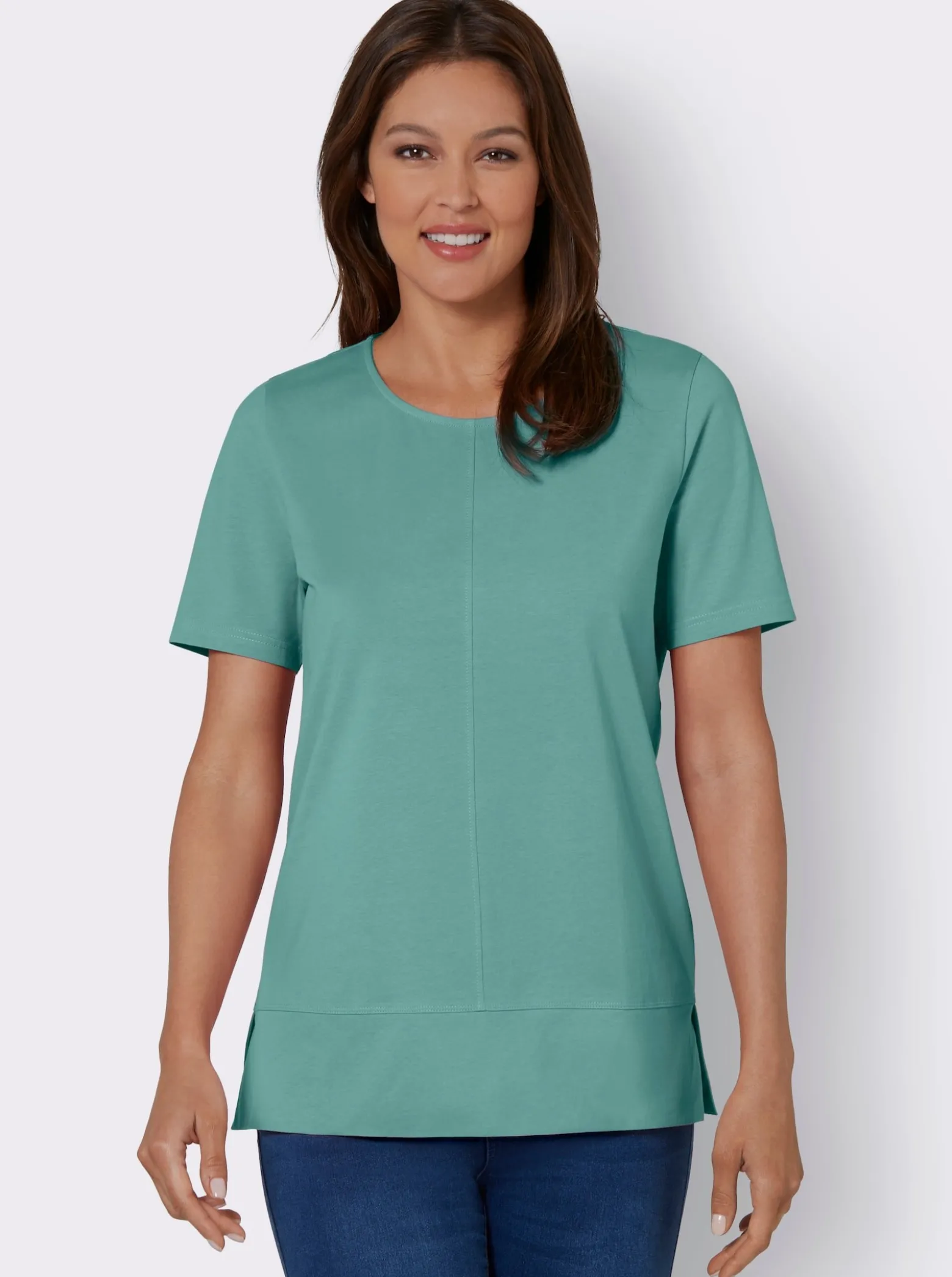 Kurzarmshirt mit Ziernähten