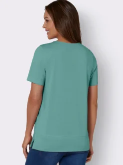 Kurzarmshirt mit Ziernähten