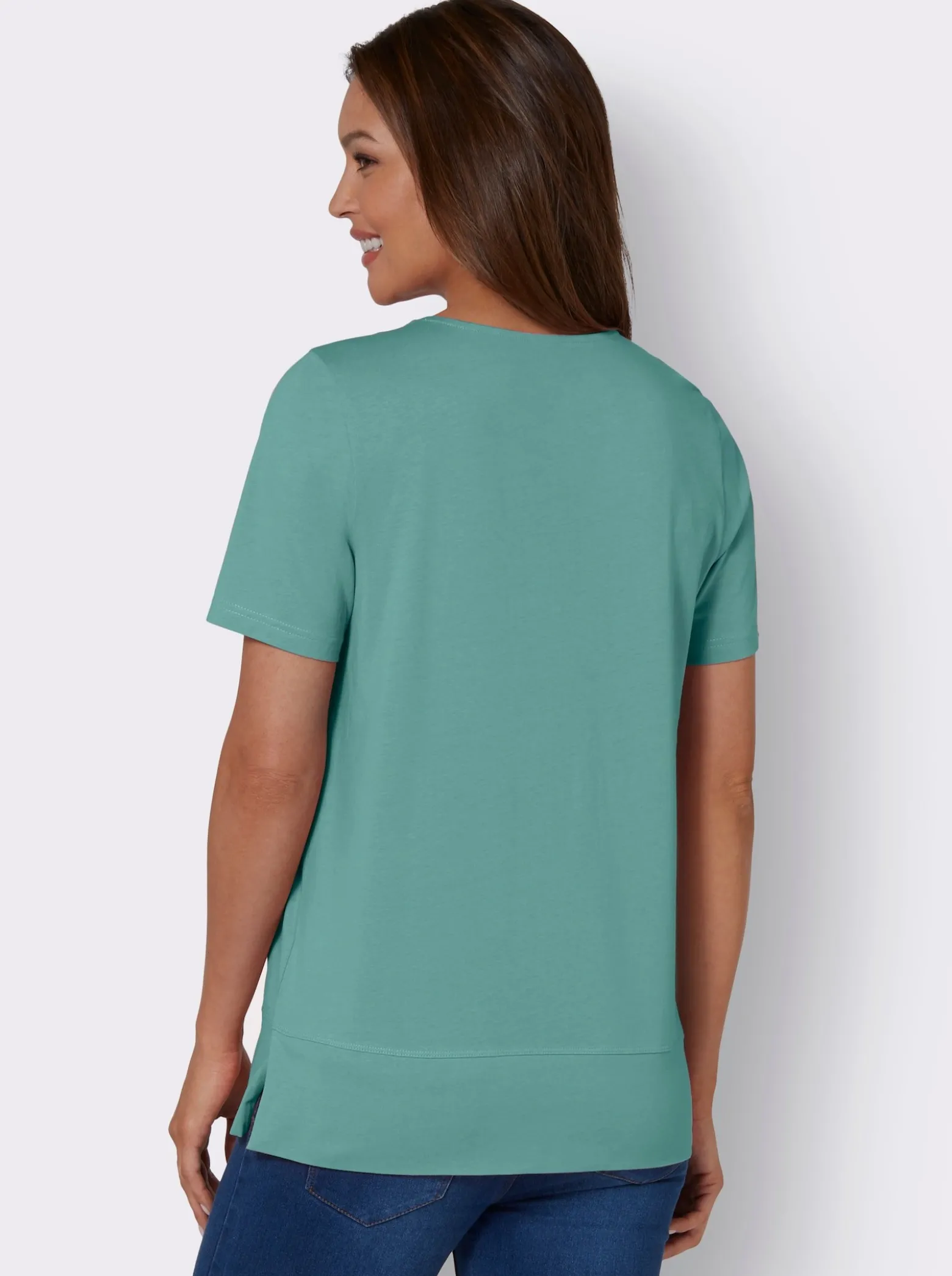 Kurzarmshirt mit Ziernähten