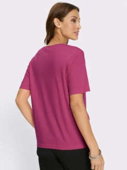 Kurzarmshirt mit Zierperlen