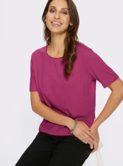 Kurzarmshirt mit Zierperlen