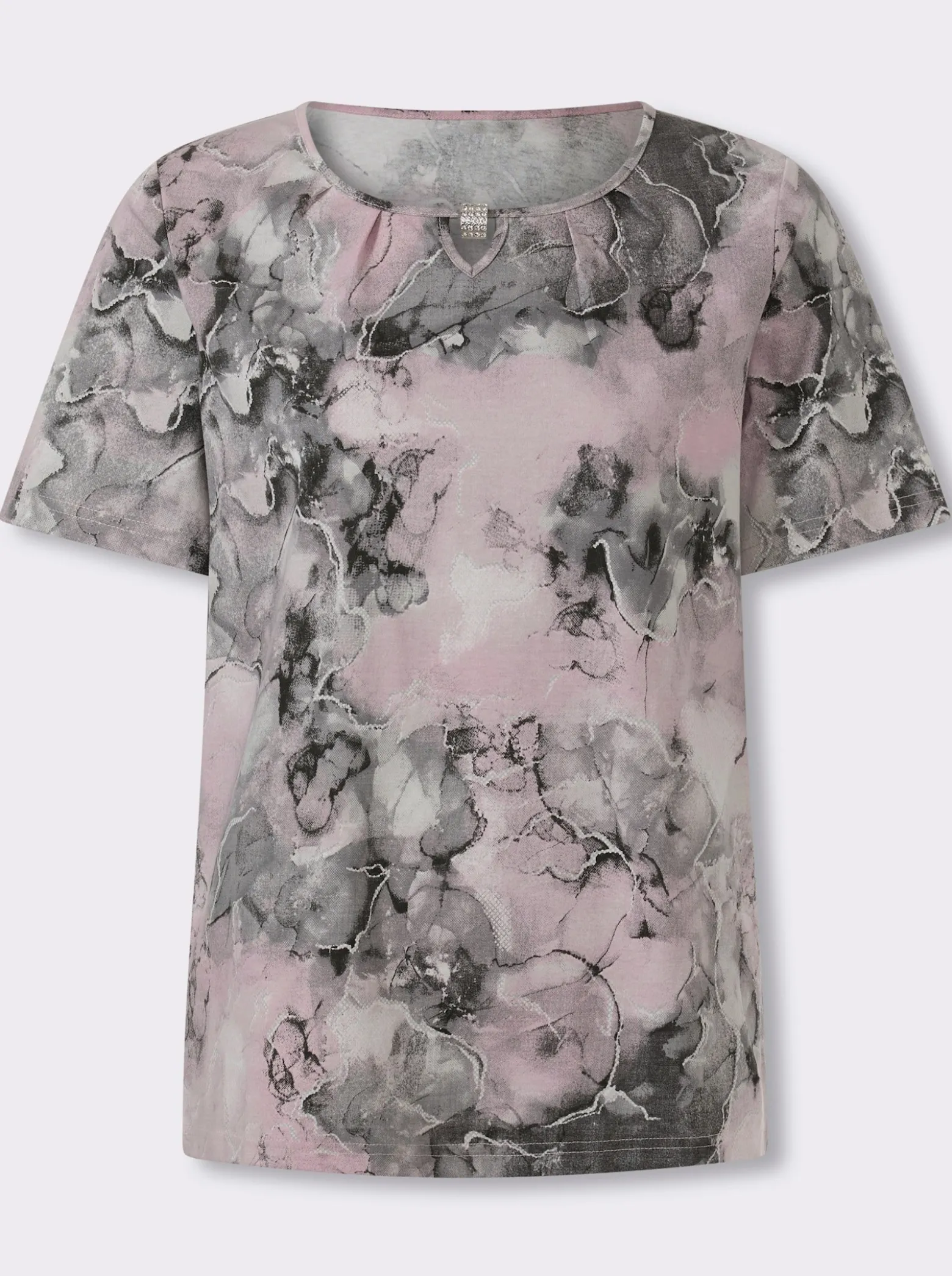 Kurzarmshirt mit Zierspange