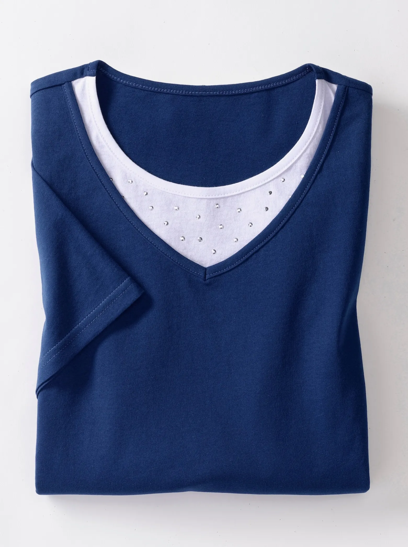Kurzarmshirt mit Ziersteinchen