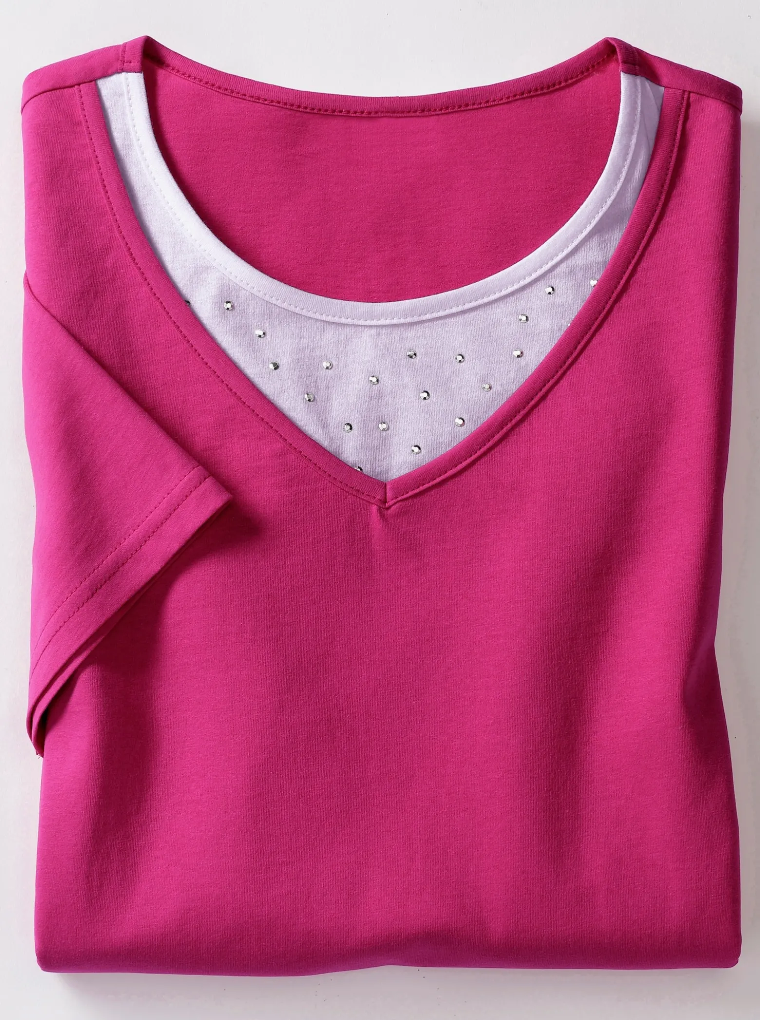 Kurzarmshirt mit Ziersteinchen