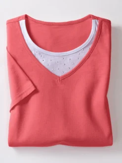 Kurzarmshirt mit Ziersteinchen