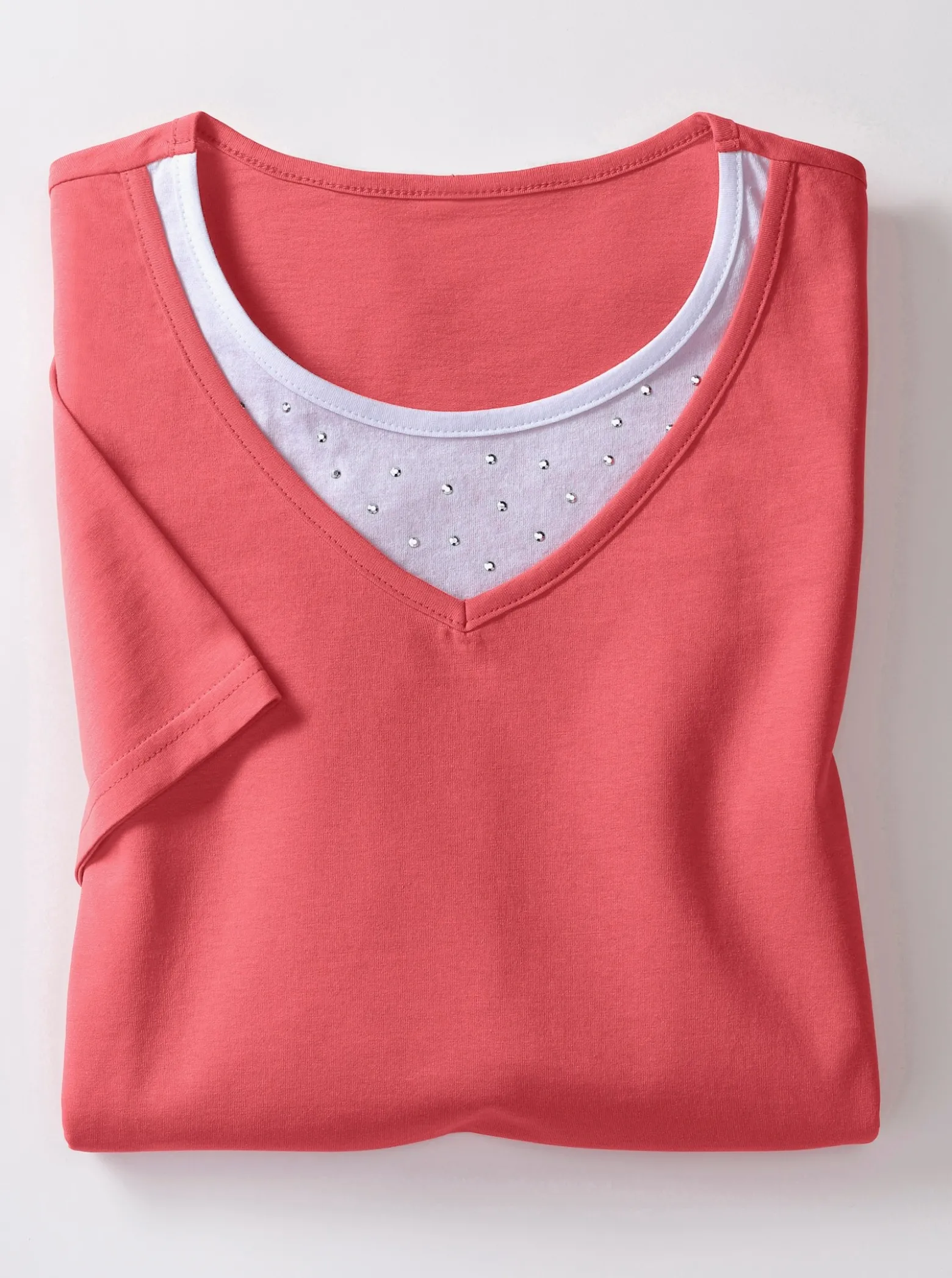 Kurzarmshirt mit Ziersteinchen
