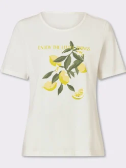 Kurzarmshirt mit Zitronen-Motiv