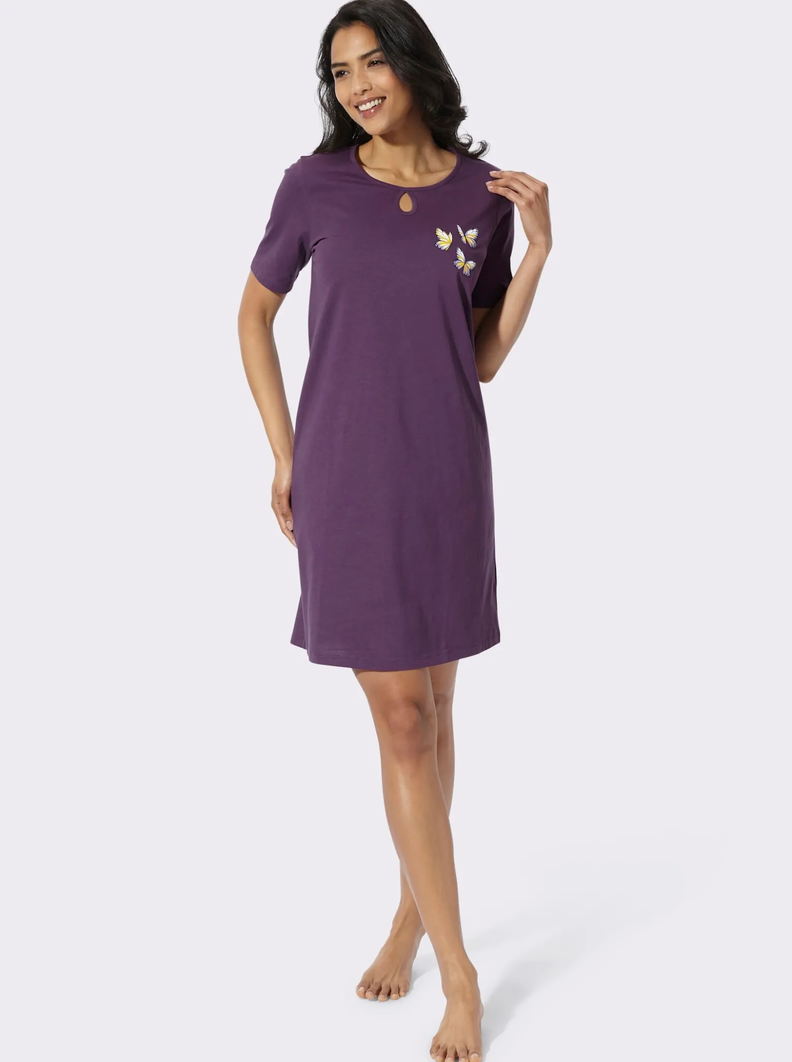Kurzarm-Sleepshirt mit platziertem Druck
