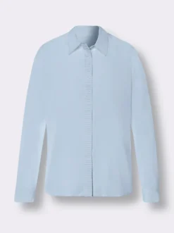 Langarm-Bluse mit verdeckter Knopfleiste