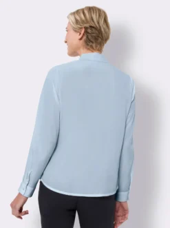 Langarm-Bluse mit verdeckter Knopfleiste