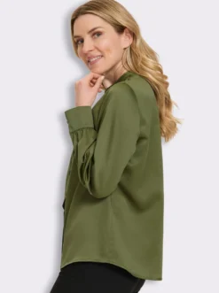 Langarm-Bluse mit Volant