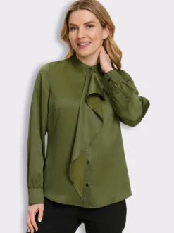 Langarm-Bluse mit Volant