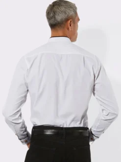 Langarmhemd mit Kontrastpaspeln