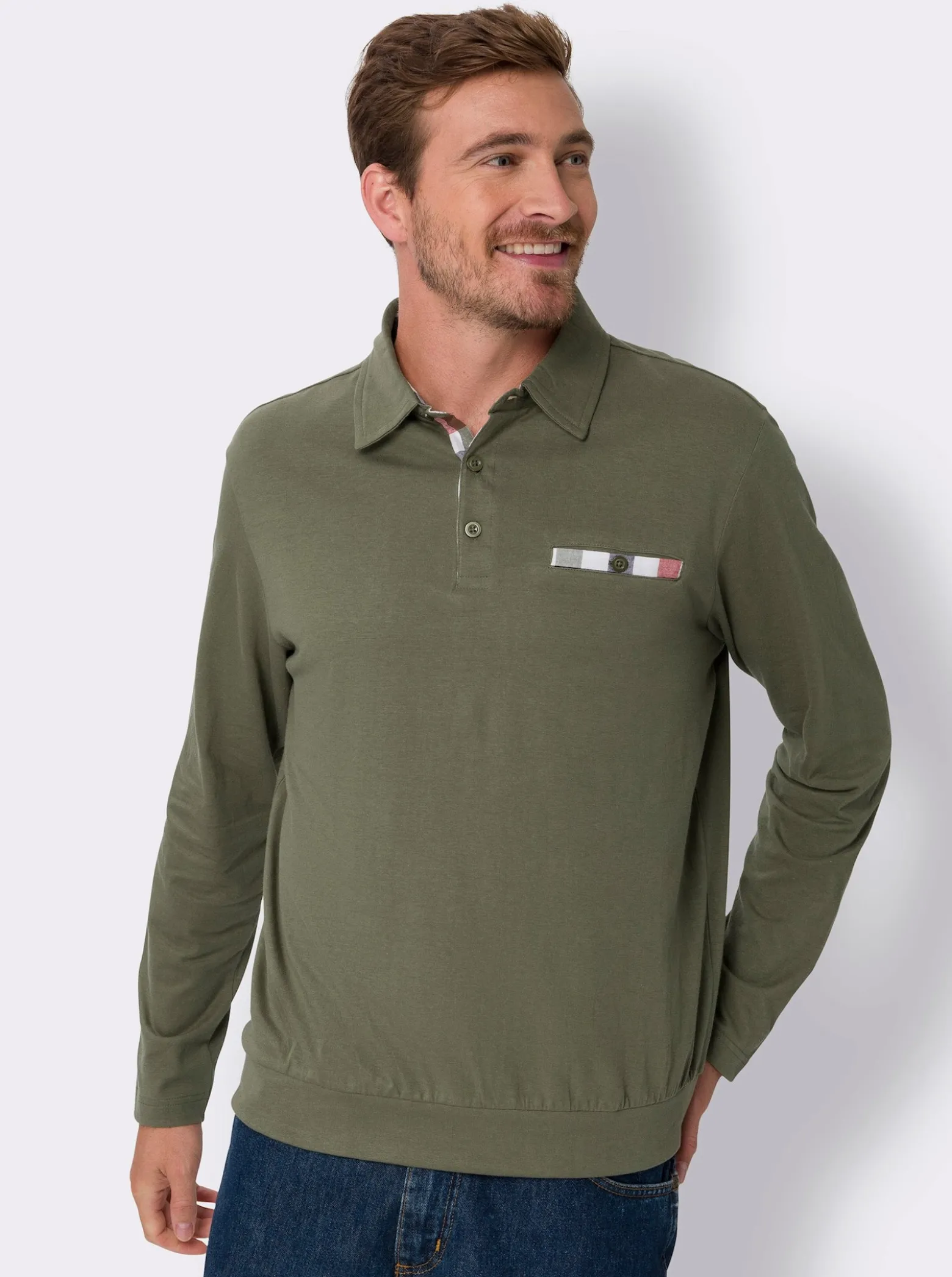 Langarm-Poloshirt