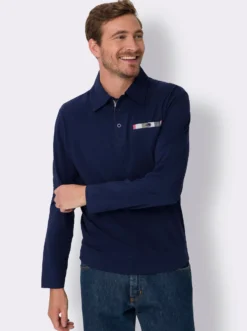 Langarm-Poloshirt