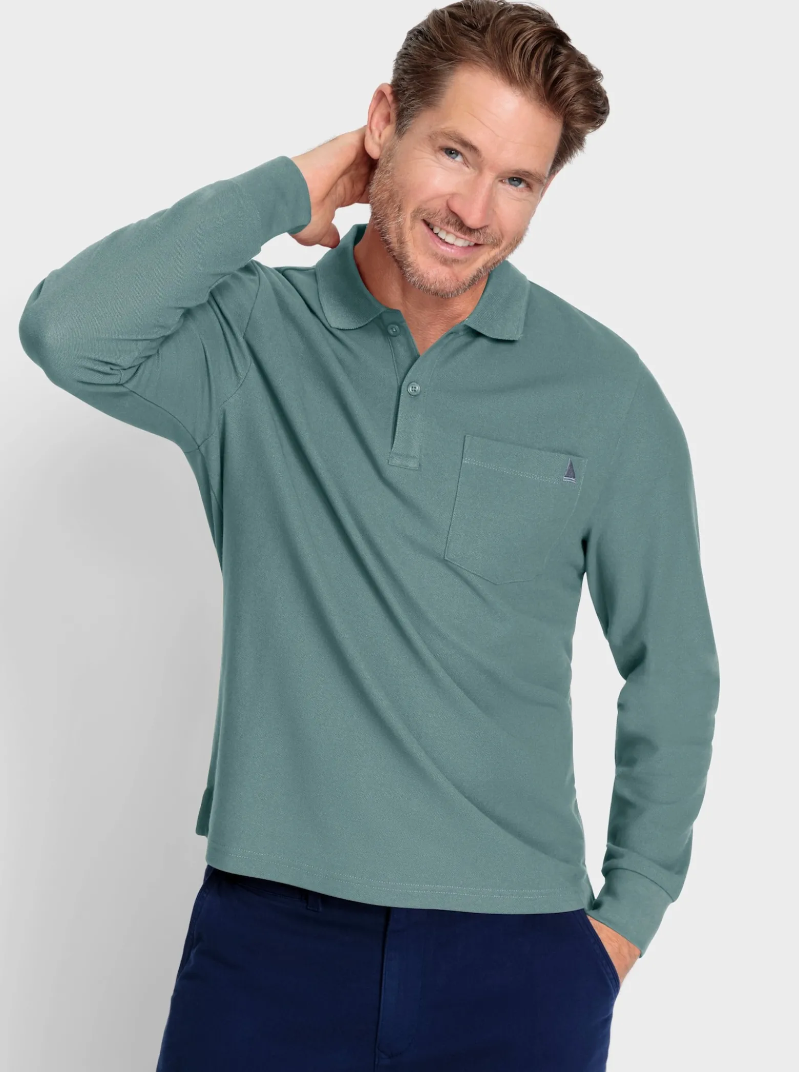 Langarm-Poloshirt