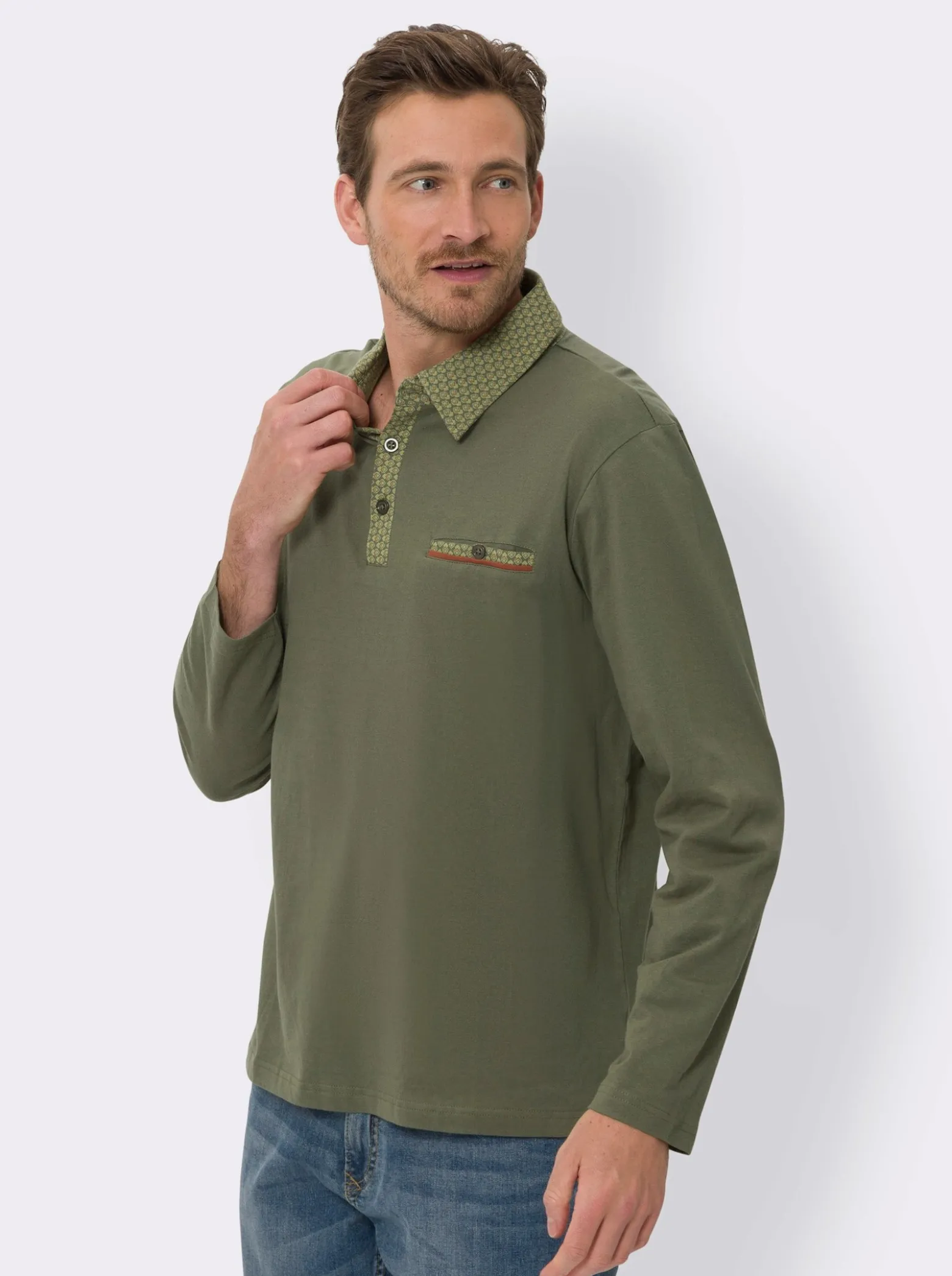 Langarm-Poloshirt