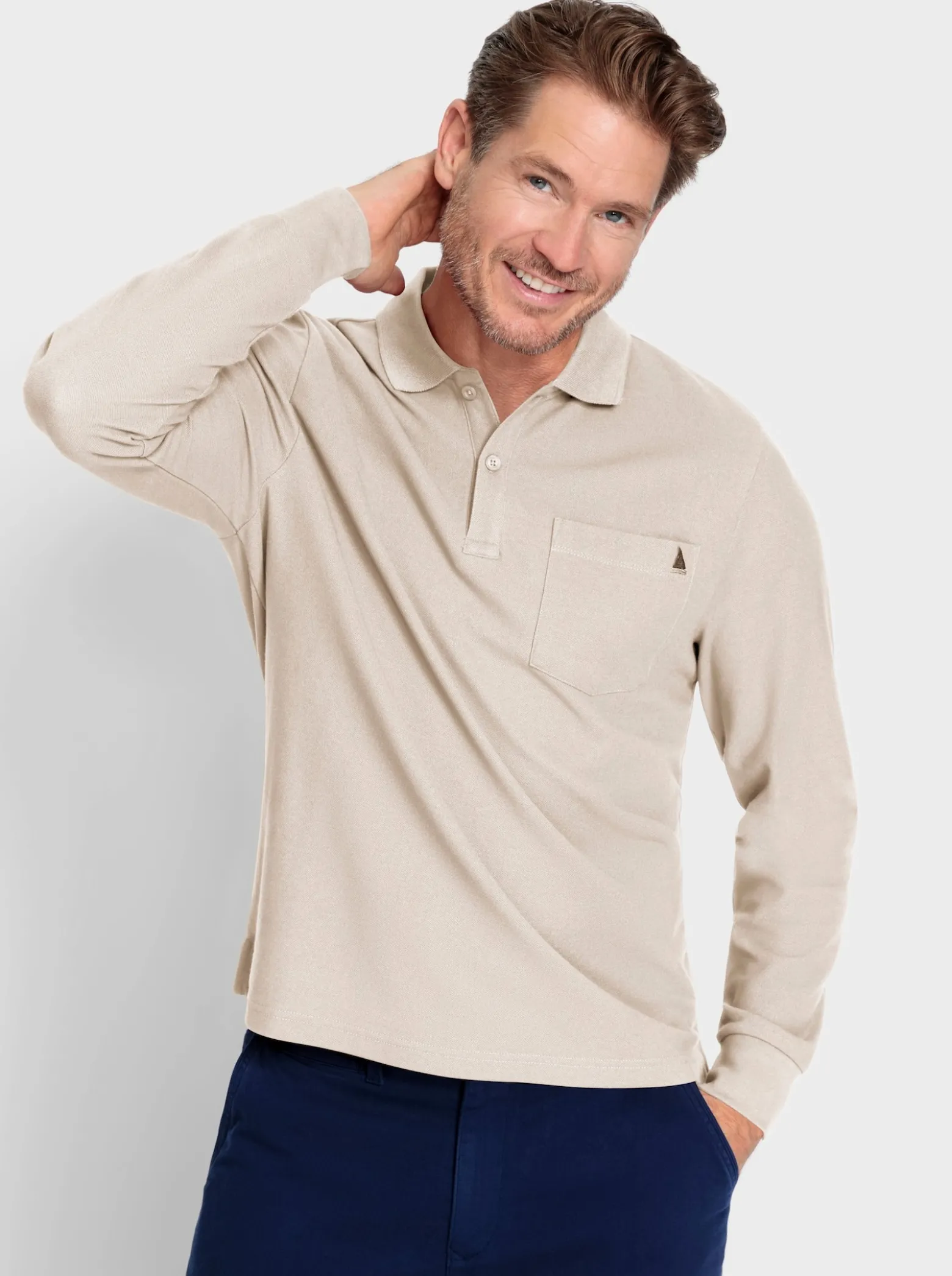 Langarm-Poloshirt