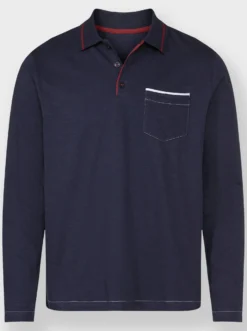Langarm-Poloshirt aus reiner Baumwolle