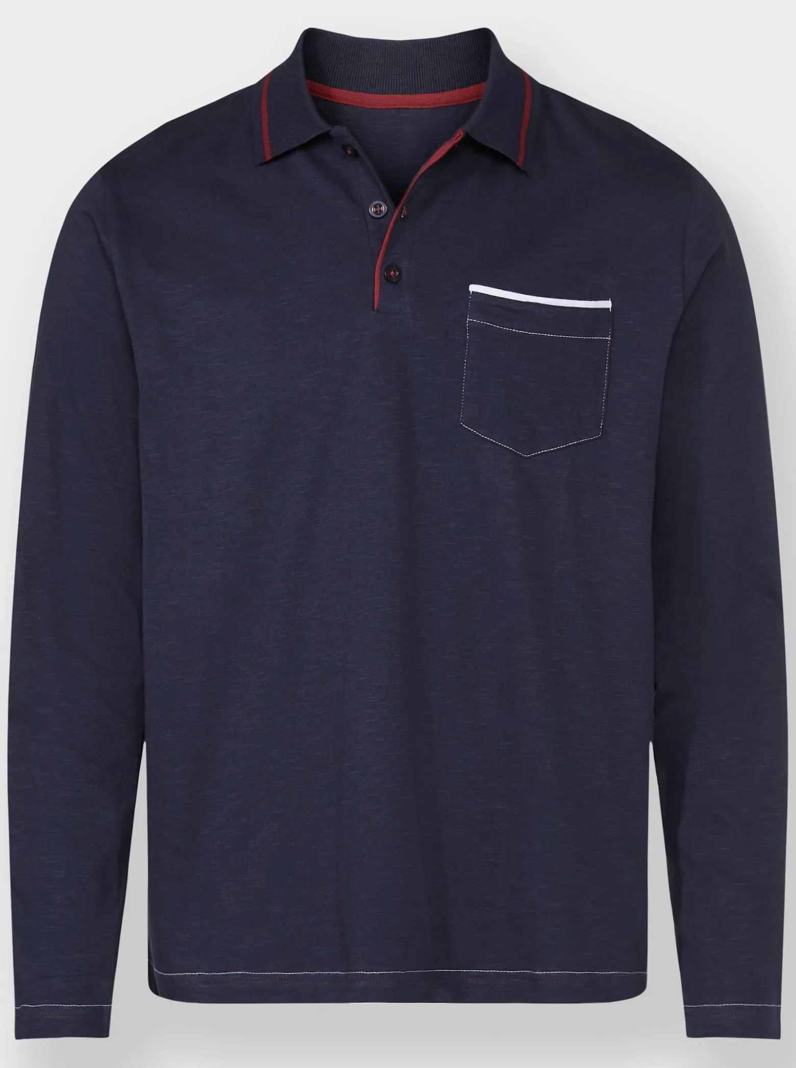 Langarm-Poloshirt aus reiner Baumwolle