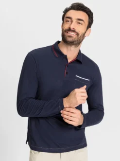 Langarm-Poloshirt aus reiner Baumwolle