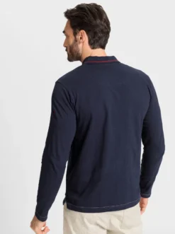 Langarm-Poloshirt aus reiner Baumwolle