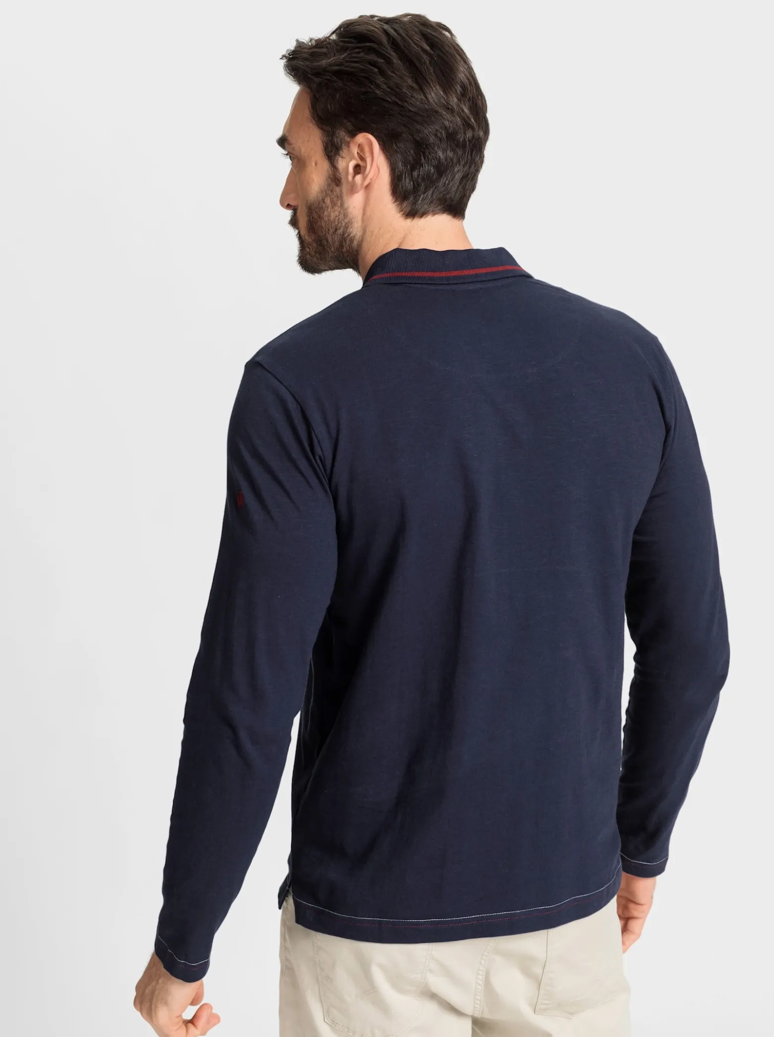 Langarm-Poloshirt aus reiner Baumwolle