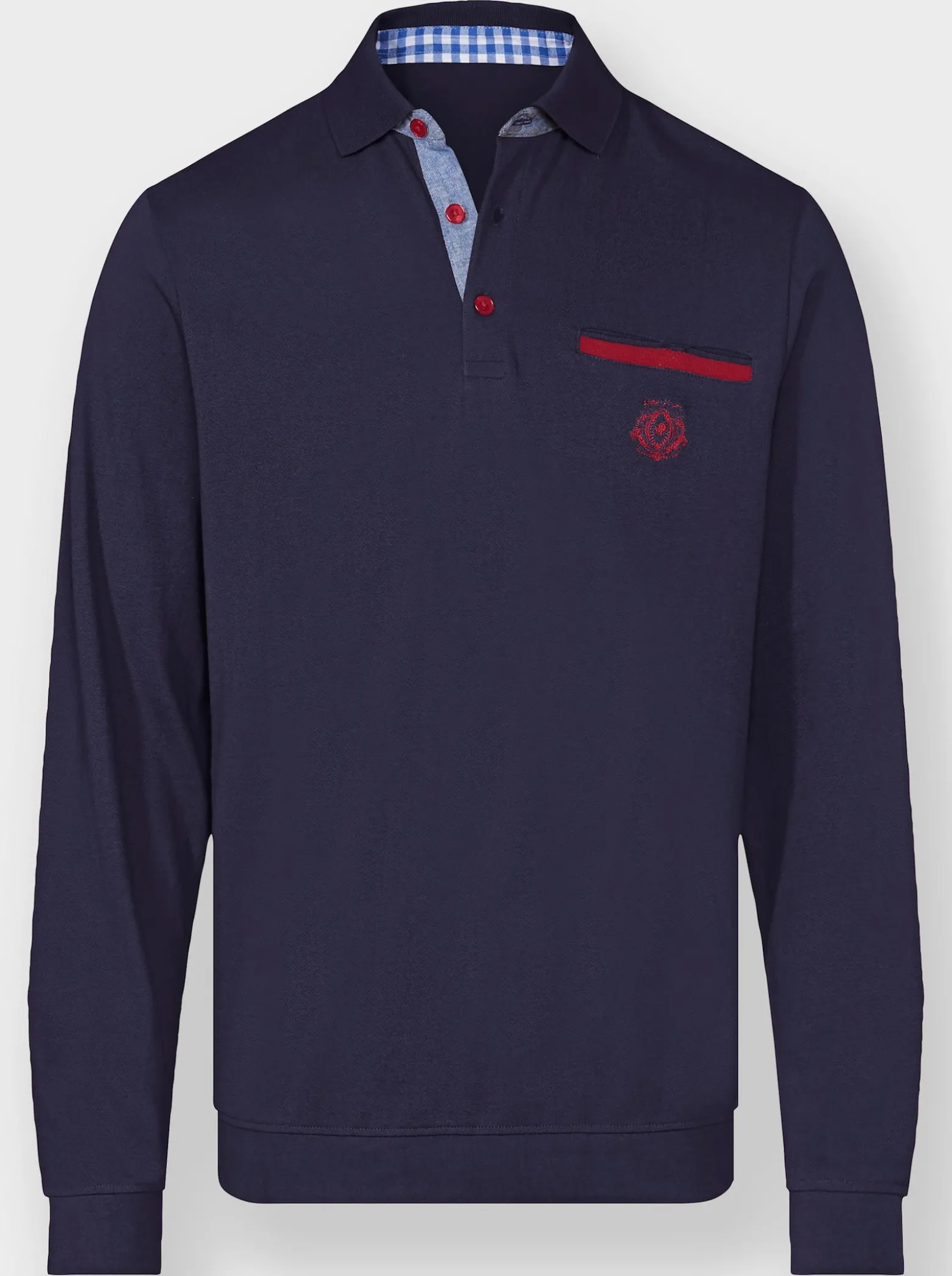 Langarm-Poloshirt in Pikee-Qualität