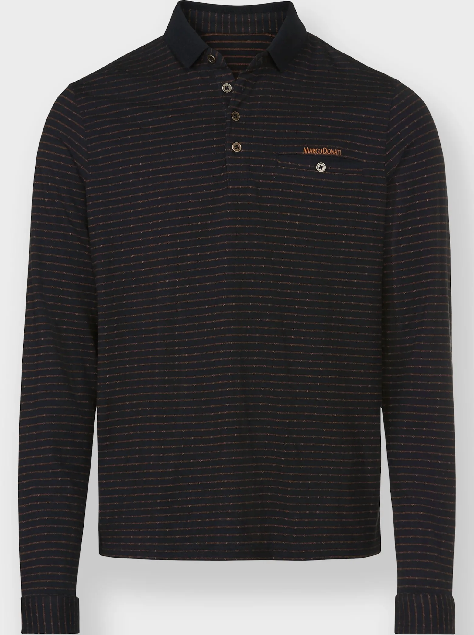 Langarm-Poloshirt in strukturiertem Jacquardmuster
