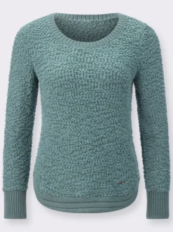Langarm-Pullover aus Flausch-Effektgarn