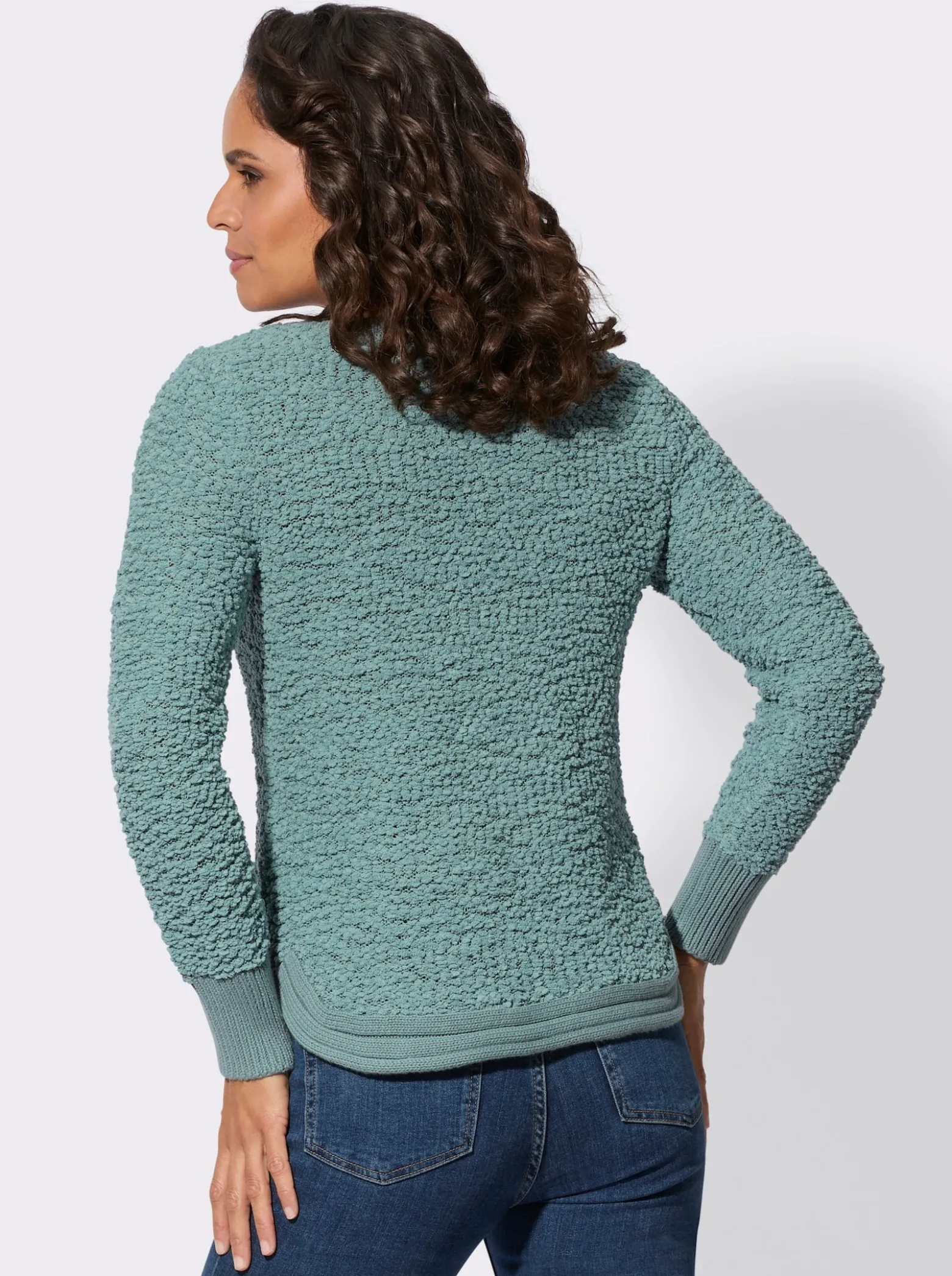 Langarm-Pullover aus Flausch-Effektgarn