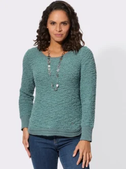 Langarm-Pullover aus Flausch-Effektgarn