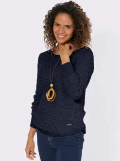 Langarm-Pullover aus Flausch-Effektgarn