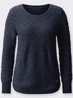 Langarm-Pullover aus Flausch-Effektgarn
