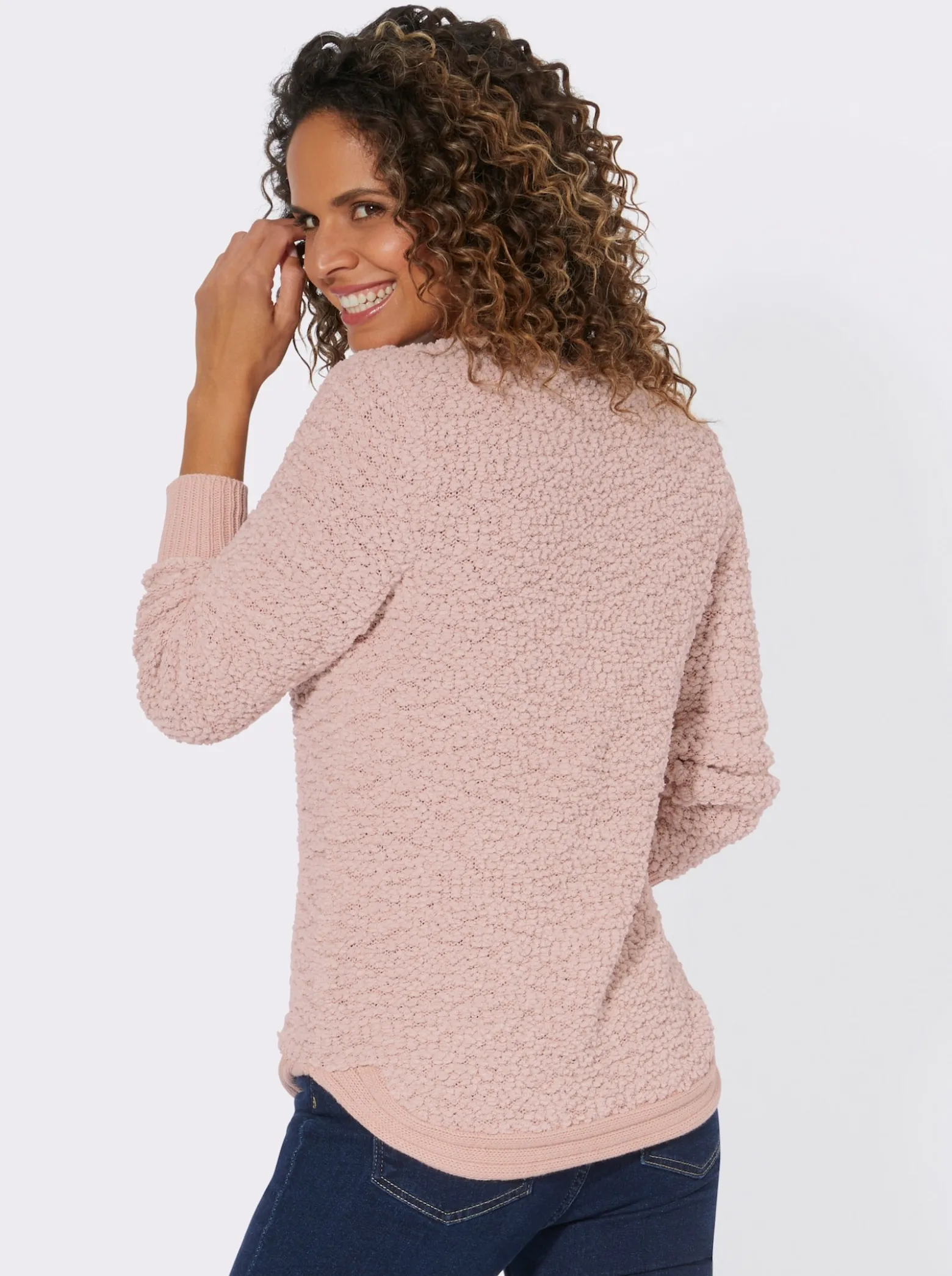 Langarm-Pullover aus Flausch-Effektgarn