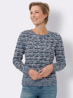 Langarm-Pullover aus Melange-Garn