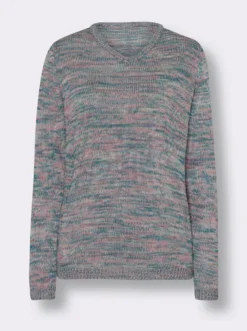 Langarm-Pullover aus Melange-Garn
