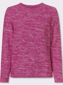 Langarm-Pullover aus Melange-Strick