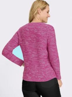 Langarm-Pullover aus Melange-Strick