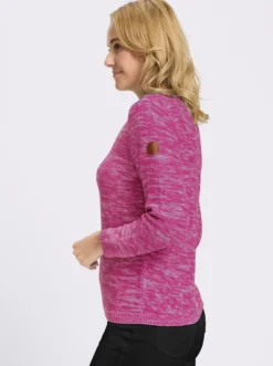 Langarm-Pullover aus Melange-Strick