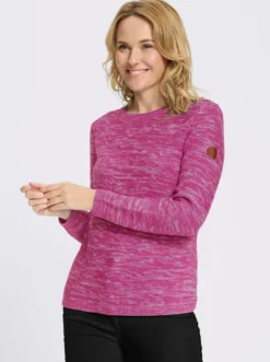 Langarm-Pullover aus Melange-Strick