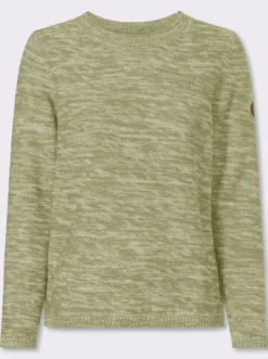 Langarm-Pullover aus Melange-Strick