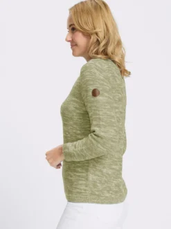 Langarm-Pullover aus Melange-Strick