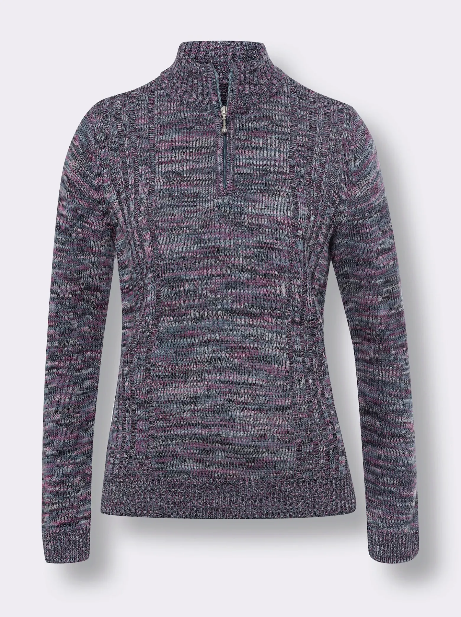 Langarm-Pullover aus Melange-Strick