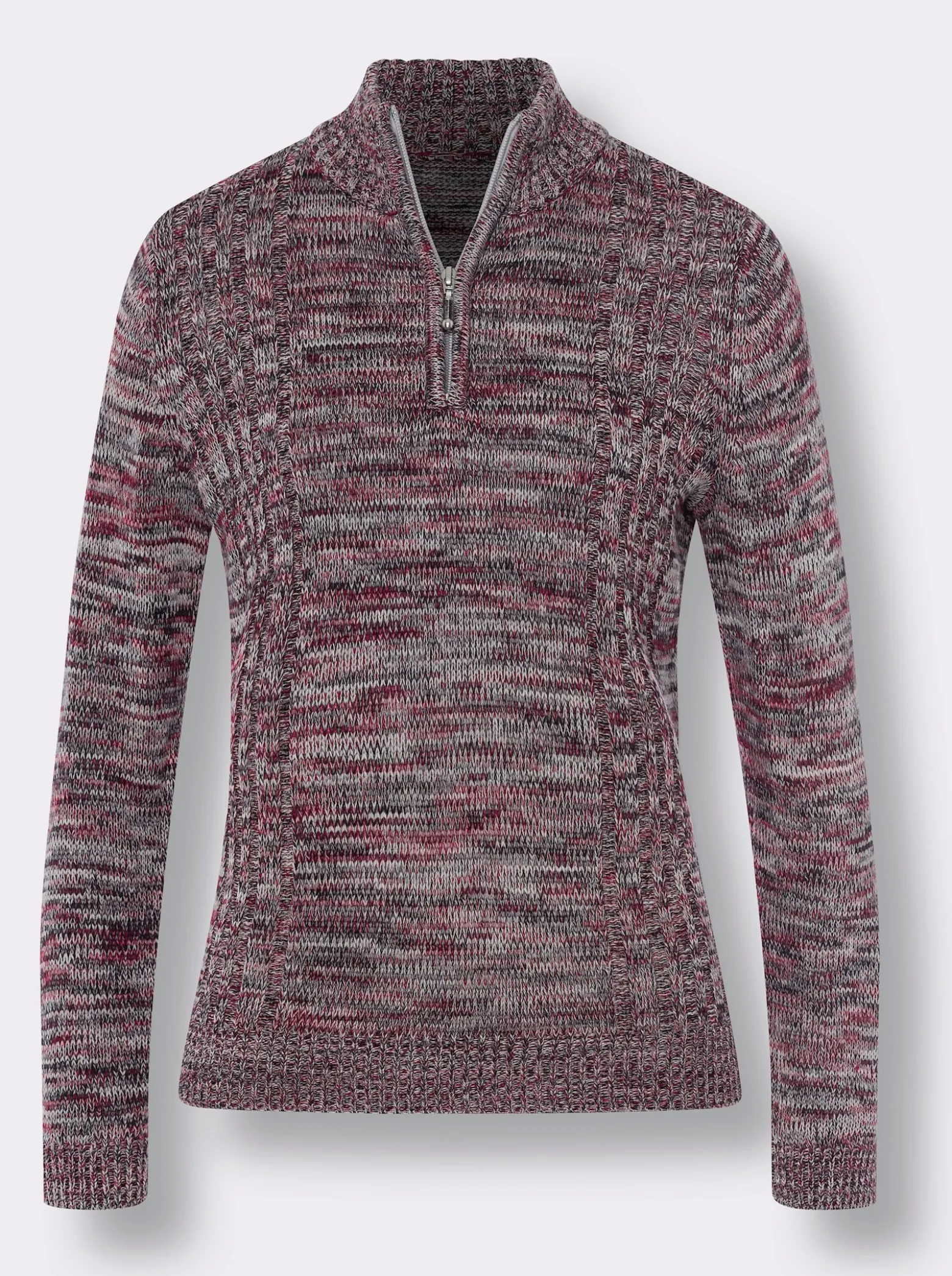 Langarm-Pullover aus Melange-Strick