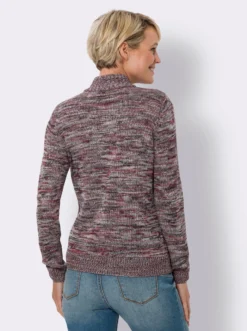 Langarm-Pullover aus Melange-Strick