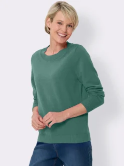 Langarm-Pullover aus reiner Baumwolle