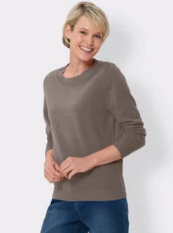 Langarm-Pullover aus reiner Baumwolle