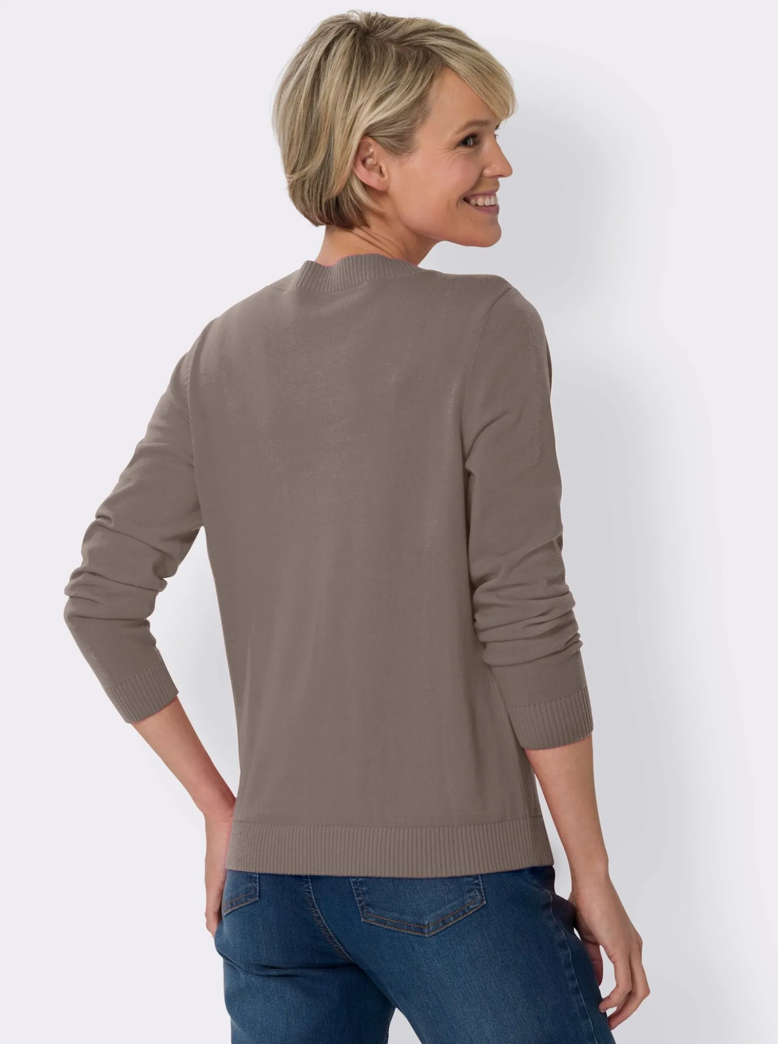 Langarm-Pullover aus reiner Baumwolle