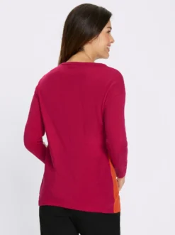 Langarm-Pullover im Colour-Blocking-Dessin